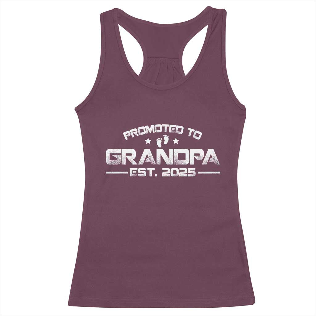 Grandpa Est 2025 Racerback Tank Top New Grandpa Father's Day Gift TS10 Maroon Print Your Wear