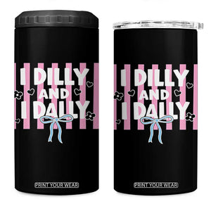 Dilly Dally 4 in 1 Can Cooler Tumbler Trendy Viral Funny Girly TS10 One Size: 16 oz Black Print Your Wear