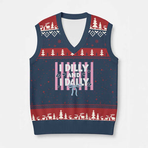 Dilly Dally V-Neck Knit Sweater Vest Trendy Viral Funny Girly TS10 Navy Red Print Your Wear