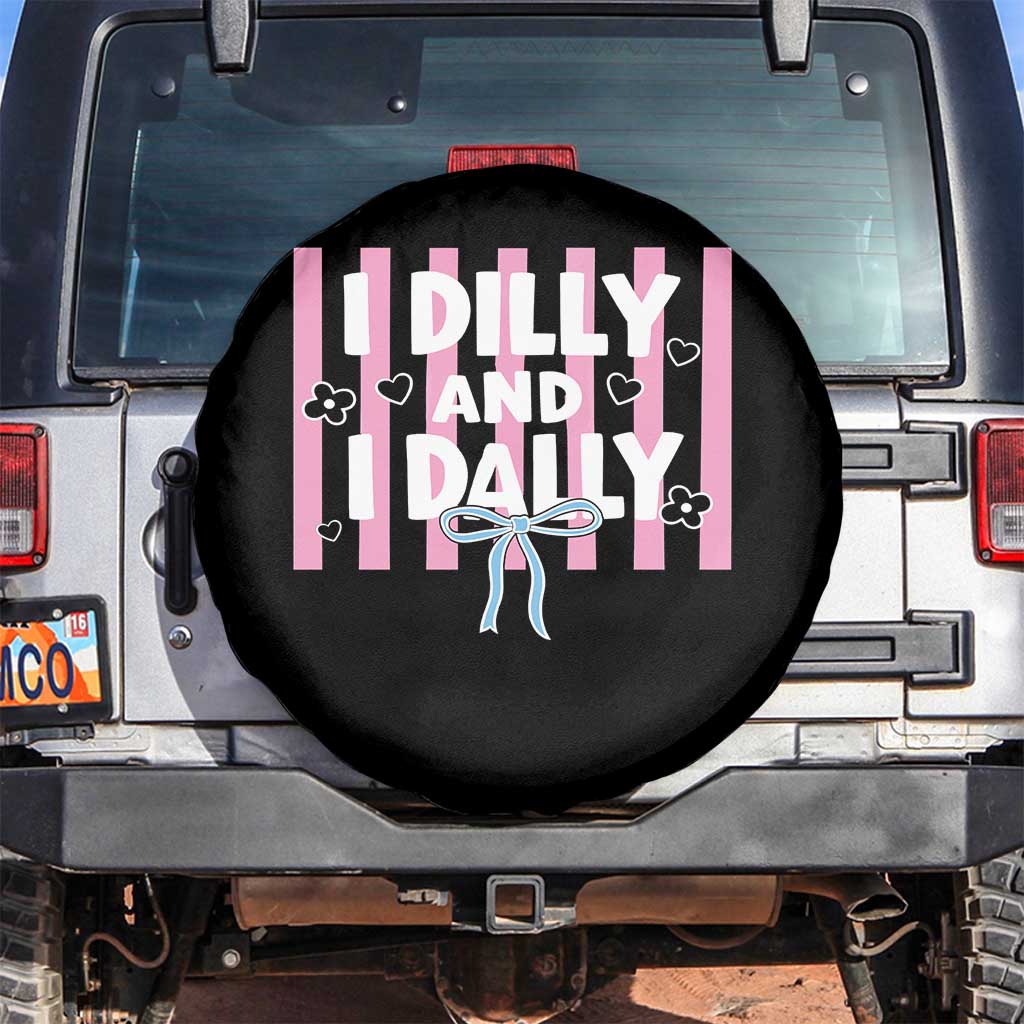 Dilly Dally Spare Tire Cover Trendy Viral Funny Girly TS10 No hole Black Print Your Wear