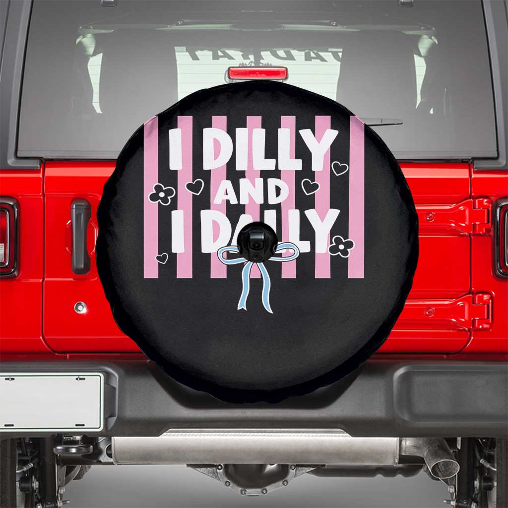 Dilly Dally Spare Tire Cover Trendy Viral Funny Girly TS10 Black Print Your Wear