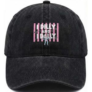 Dilly Dally Washed Cotton Baseball Cap Trendy Viral Funny Girly TS10 Print Your Wear