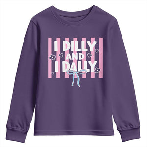 Dilly Dally Youth Sweatshirt Trendy Viral Funny Girly TS10 Purple Print Your Wear
