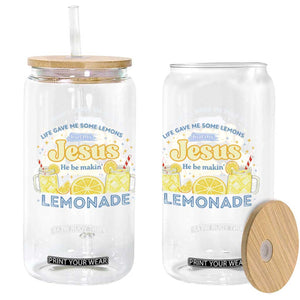 Life Gave Me Some Lemons Glass Can Funny Lemonade Jesus Christian TS10 Print Your Wear