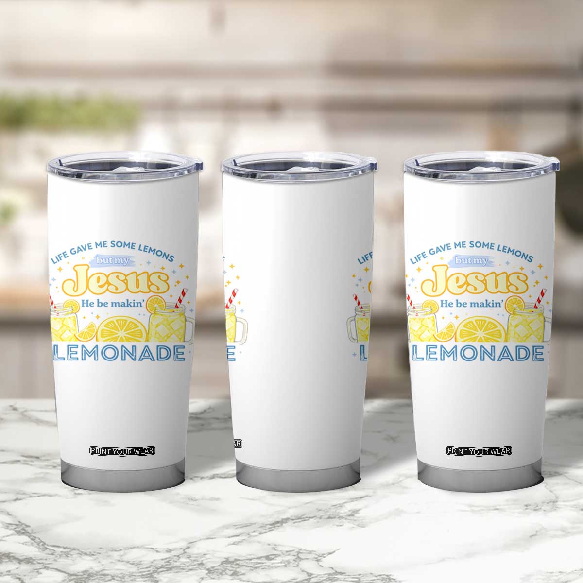 Life Gave Me Some Lemons Tumbler Cup Funny Lemonade Jesus Christian TS10 Print Your Wear