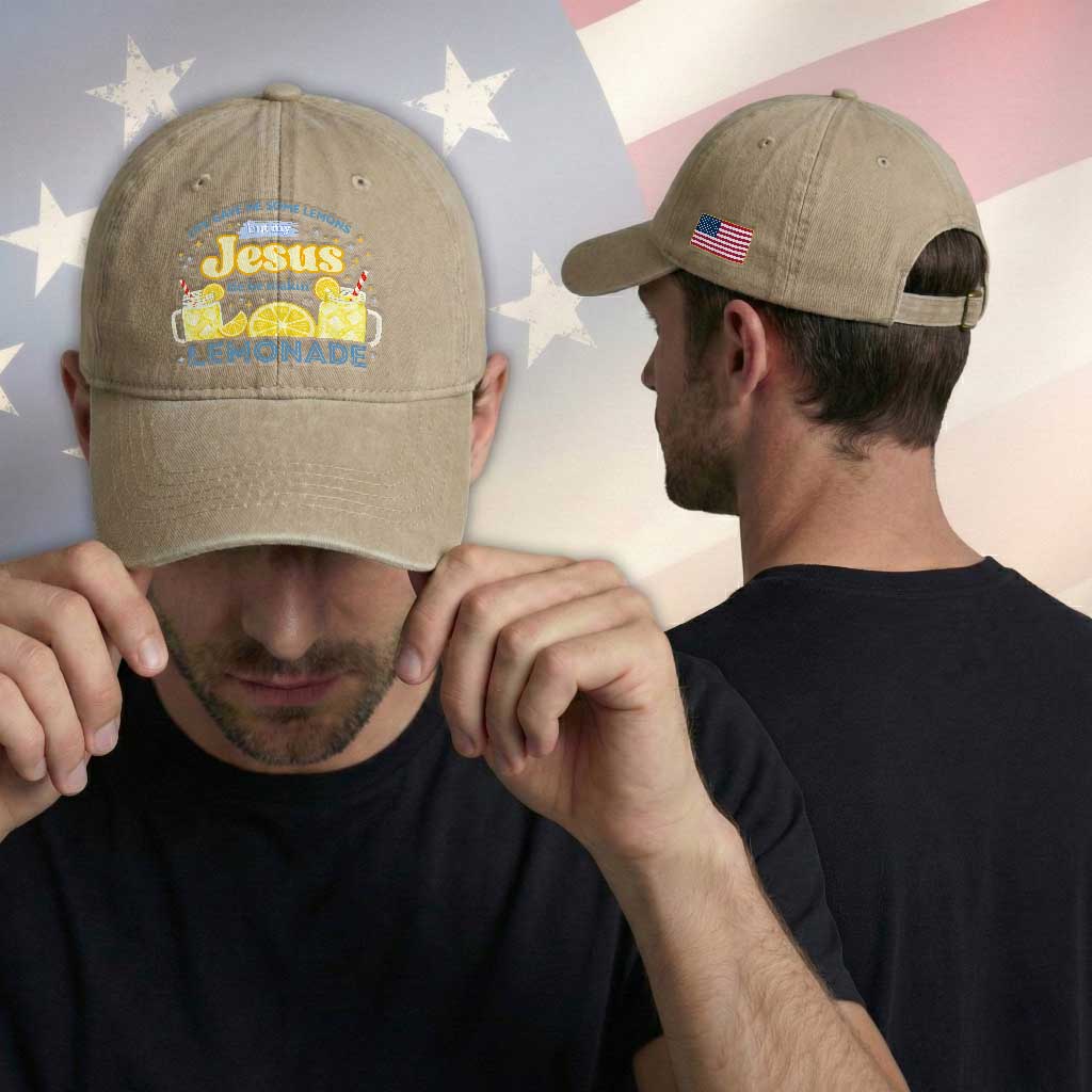 Life Gave Me Some Lemons Washed Cotton Baseball Cap Funny Lemonade Jesus Christian TS10 Print Your Wear
