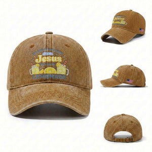 Life Gave Me Some Lemons Washed Cotton Baseball Cap Funny Lemonade Jesus Christian TS10 Washed Cap Universal Fit Yellow Ochre Print Your Wear