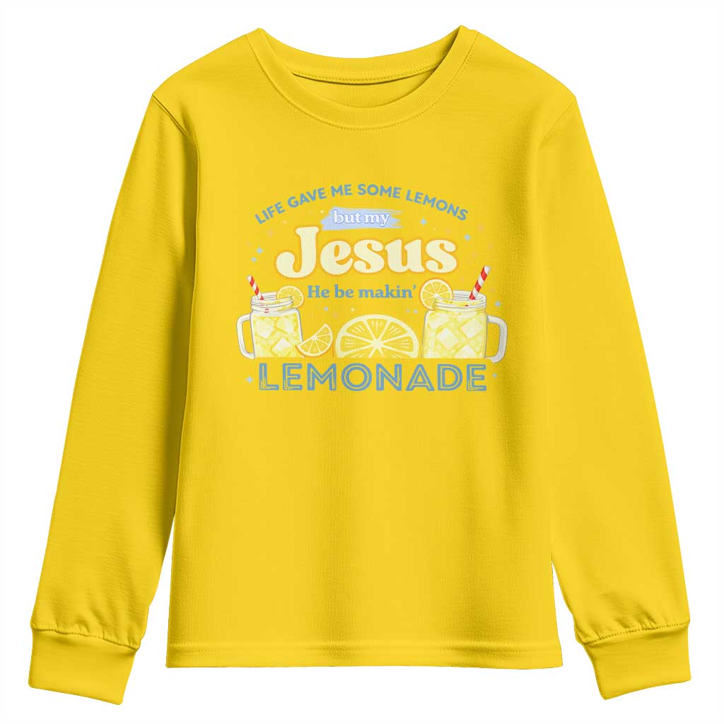 Life Gave Me Some Lemons Youth Sweatshirt Funny Lemonade Jesus Christian TS10 Daisy Print Your Wear