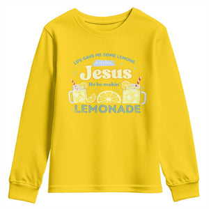 Life Gave Me Some Lemons Youth Sweatshirt Funny Lemonade Jesus Christian TS10 Daisy Print Your Wear