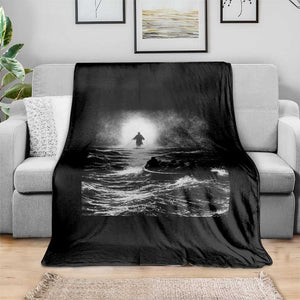 Christian Faith Throw Blanket Walk On Water Distressed Bible Verse TS10 Print Your Wear