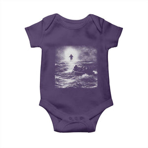Christian Faith Baby Onesie Walk On Water Distressed Bible Verse TS10 Purple Print Your Wear