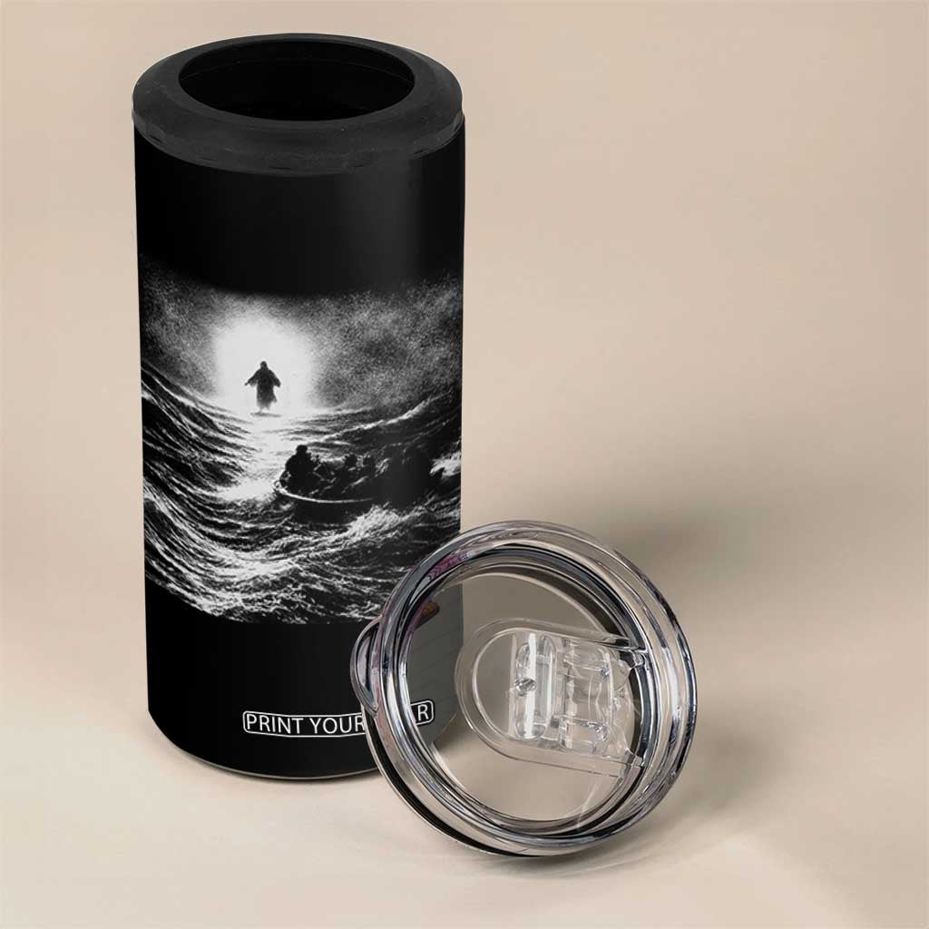 Christian Faith 4 in 1 Can Cooler Tumbler Walk On Water Distressed Bible Verse TS10 Print Your Wear