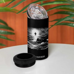 Christian Faith 4 in 1 Can Cooler Tumbler Walk On Water Distressed Bible Verse TS10 Print Your Wear