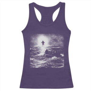 Christian Faith Racerback Tank Top Walk On Water Distressed Bible Verse TS10 Purple Print Your Wear