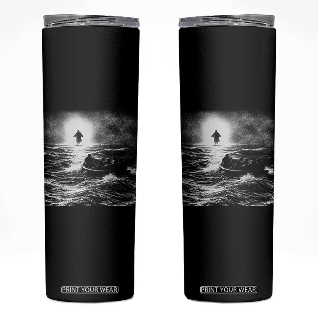 Christian Faith Skinny Tumbler Walk On Water Distressed Bible Verse TS10 Black Print Your Wear