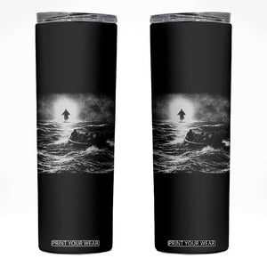 Christian Faith Skinny Tumbler Walk On Water Distressed Bible Verse TS10 Black Print Your Wear