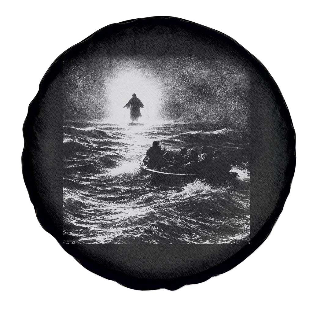 Christian Faith Spare Tire Cover Walk On Water Distressed Bible Verse TS10 Print Your Wear