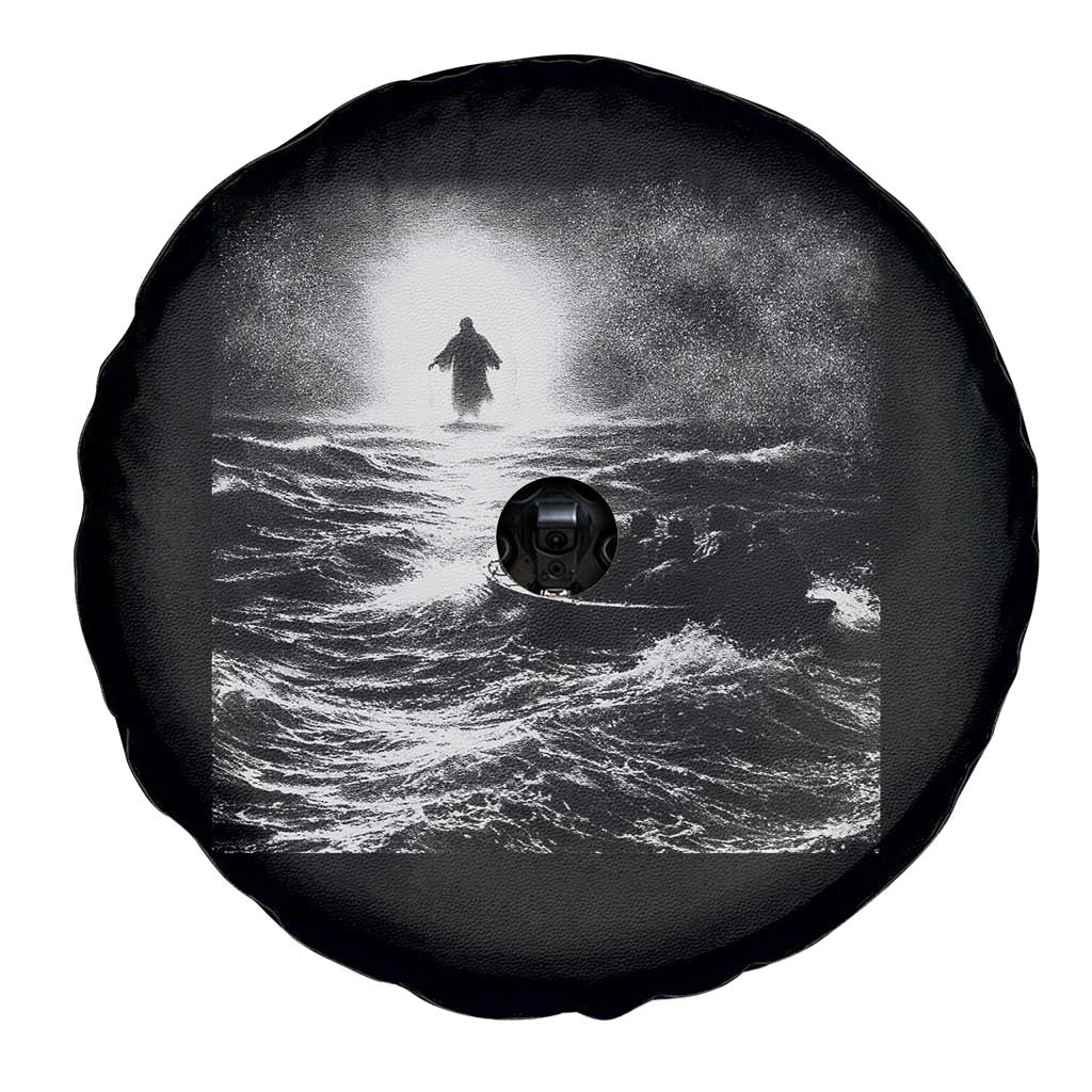 Christian Faith Spare Tire Cover Walk On Water Distressed Bible Verse TS10 Print Your Wear