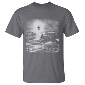 Christian Faith T Shirt Walk On Water Distressed Bible Verse TS10 Charcoal Print Your Wear