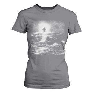 Christian Faith T Shirt For Women Walk On Water Distressed Bible Verse TS10 Charcoal Print Your Wear