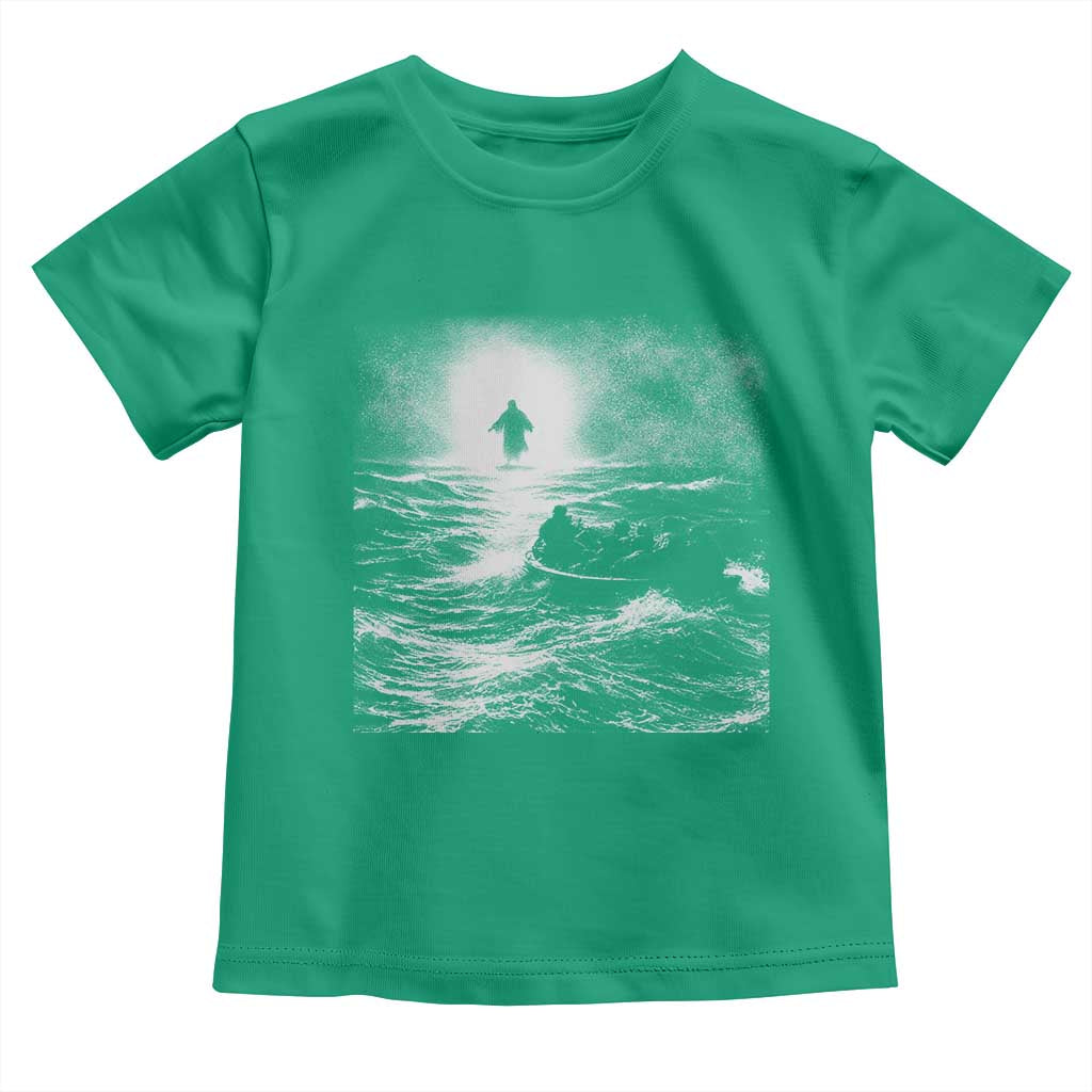 Christian Faith Toddler T Shirt Walk On Water Distressed Bible Verse TS10 Irish Green Print Your Wear