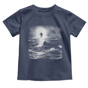 Christian Faith Toddler T Shirt Walk On Water Distressed Bible Verse TS10 Navy Print Your Wear