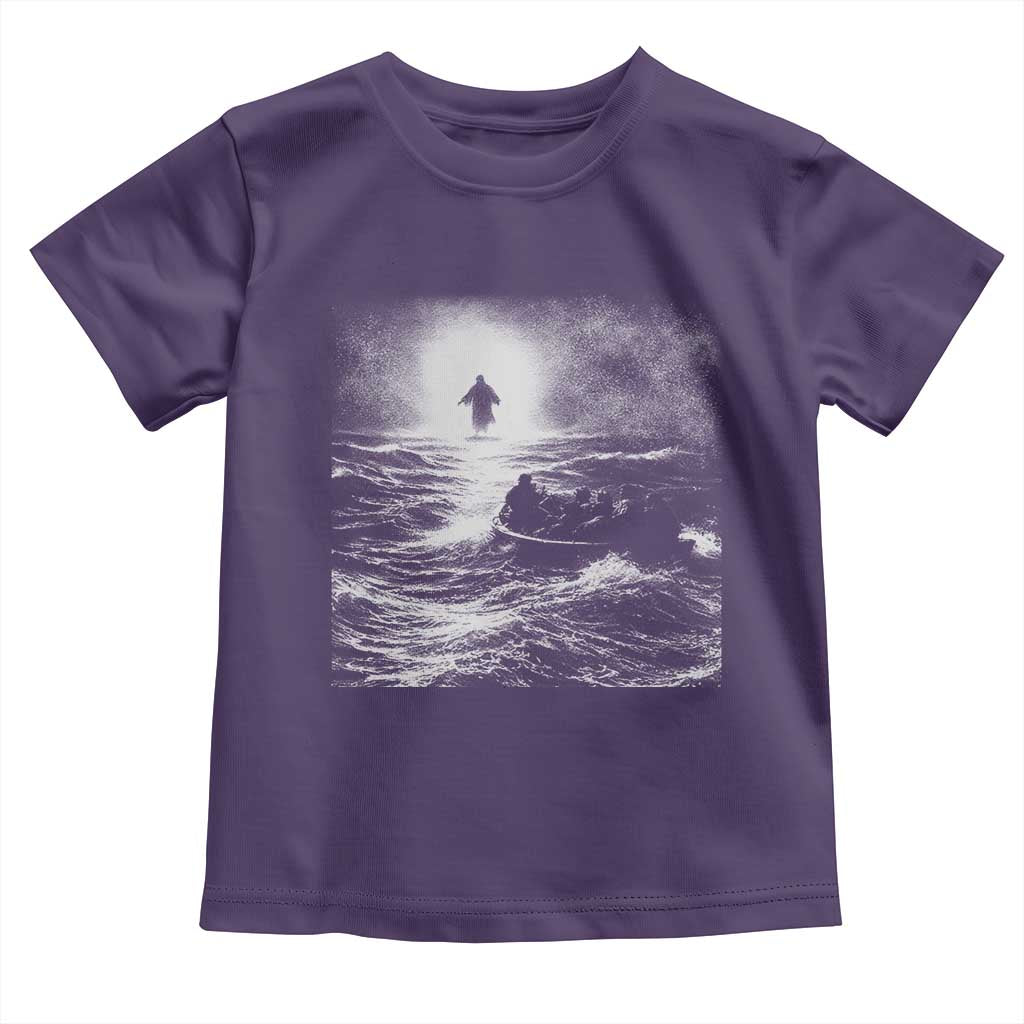 Christian Faith Toddler T Shirt Walk On Water Distressed Bible Verse TS10 Purple Print Your Wear