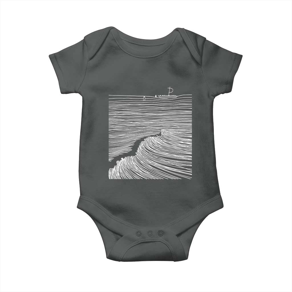 Christian Faith Baby Onesie Walk On Water Boho Bible Verse TS10 Dark Heather Print Your Wear