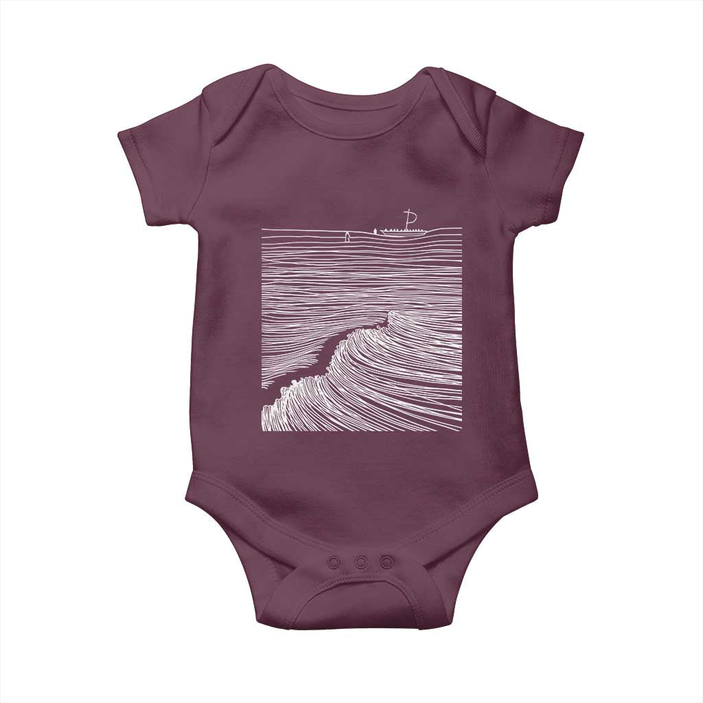 Christian Faith Baby Onesie Walk On Water Boho Bible Verse TS10 Maroon Print Your Wear