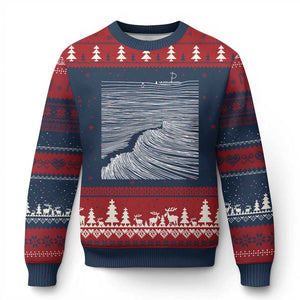 Christian Faith Ugly Christmas Sweater Walk On Water Boho Bible Verse TS10 Navy Red Print Your Wear