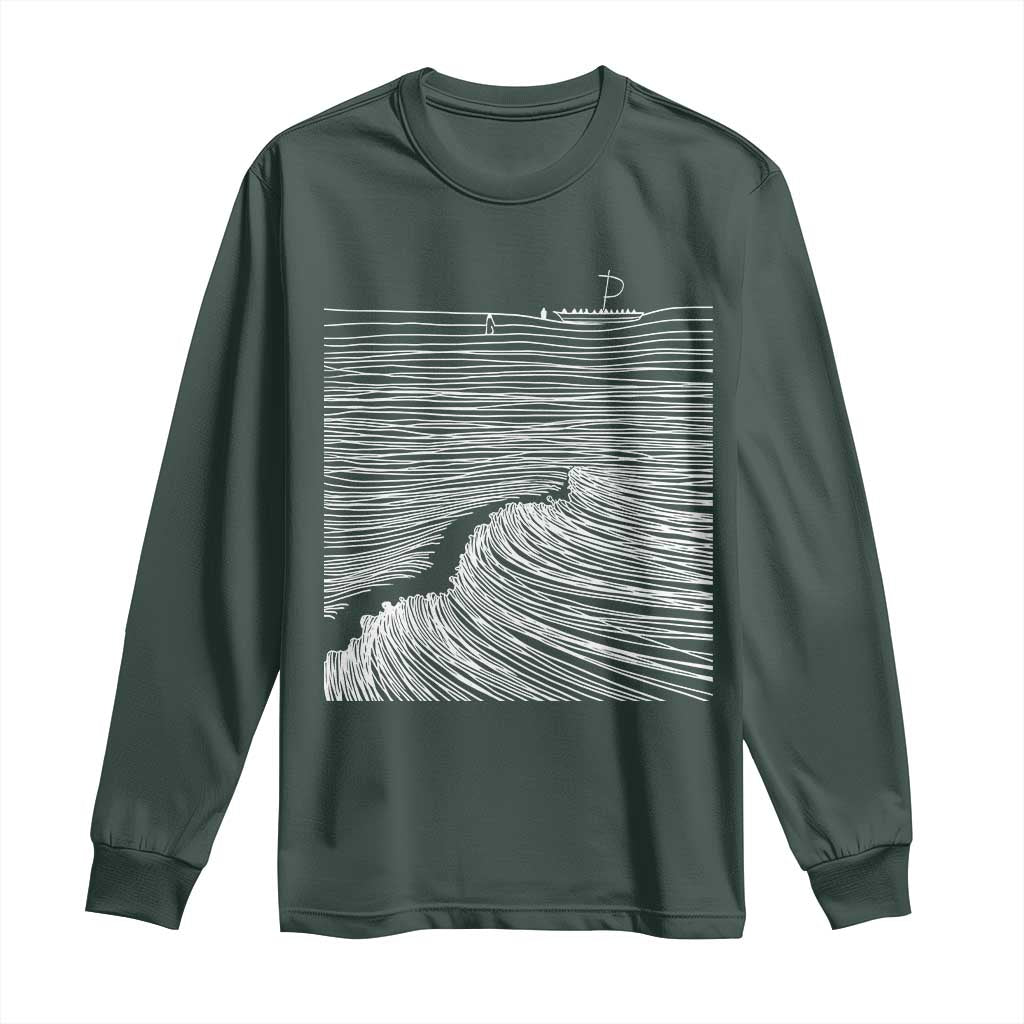 Christian Faith Long Sleeve Shirt Walk On Water Boho Bible Verse TS10 Dark Forest Green Print Your Wear