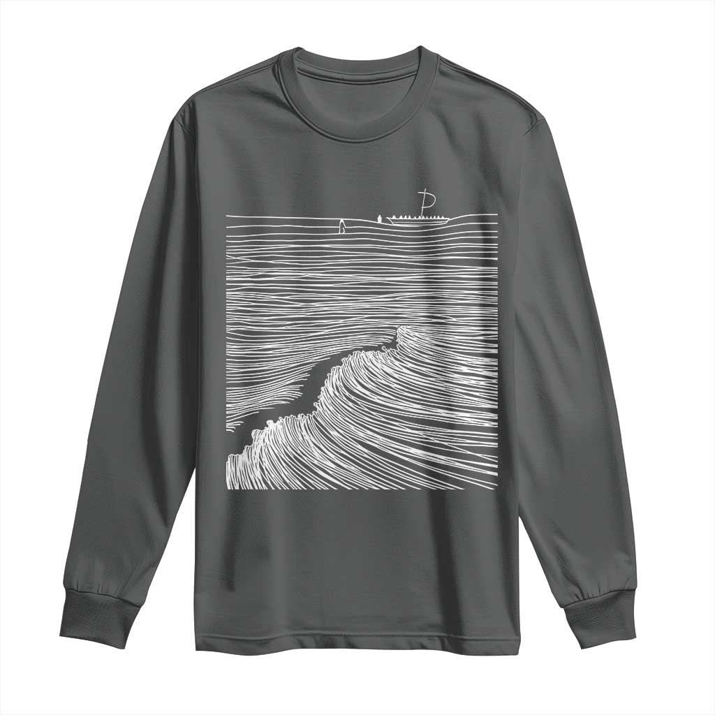 Christian Faith Long Sleeve Shirt Walk On Water Boho Bible Verse TS10 Dark Heather Print Your Wear