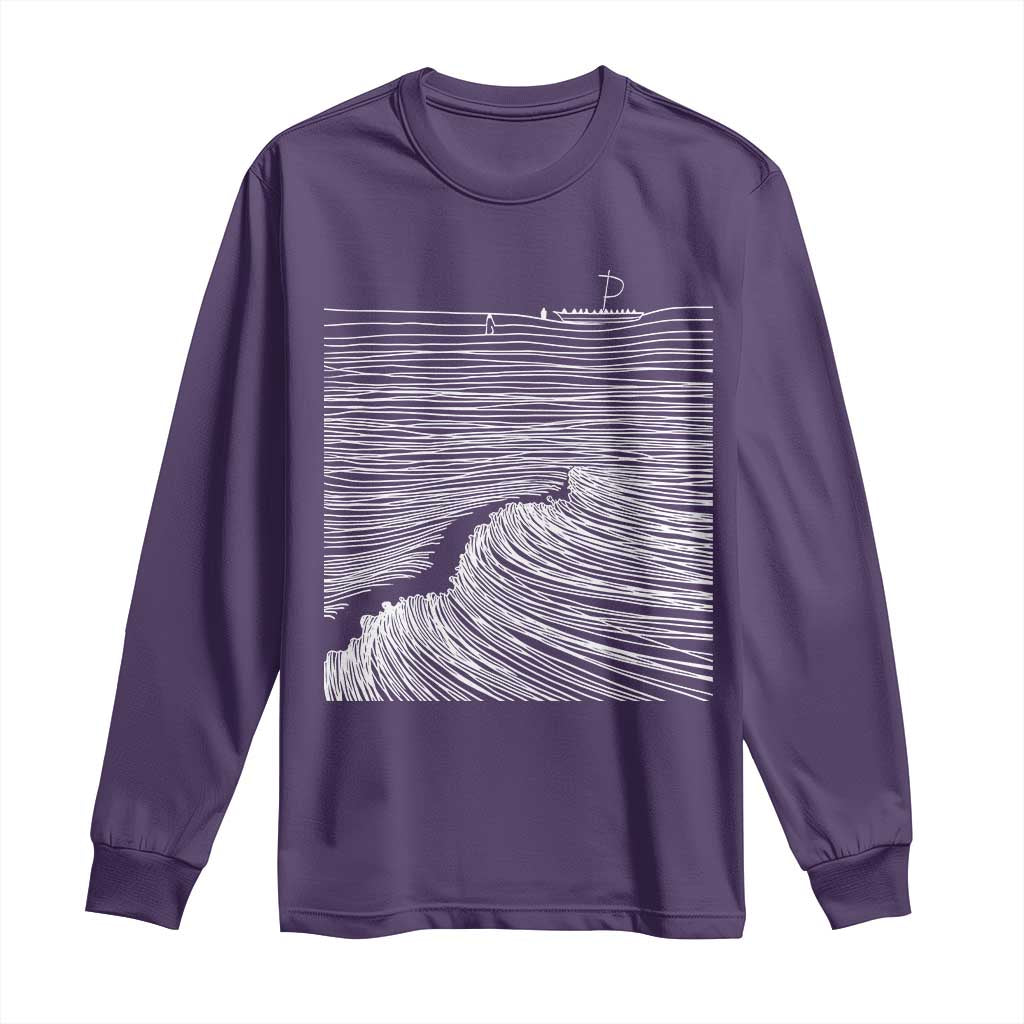 Christian Faith Long Sleeve Shirt Walk On Water Boho Bible Verse TS10 Purple Print Your Wear