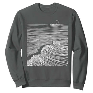 Christian Faith Sweatshirt Walk On Water Boho Bible Verse TS10 Dark Heather Print Your Wear