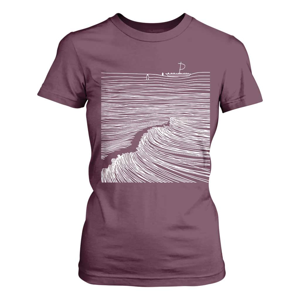 Christian Faith T Shirt For Women Walk On Water Boho Bible Verse TS10 Maroon Print Your Wear
