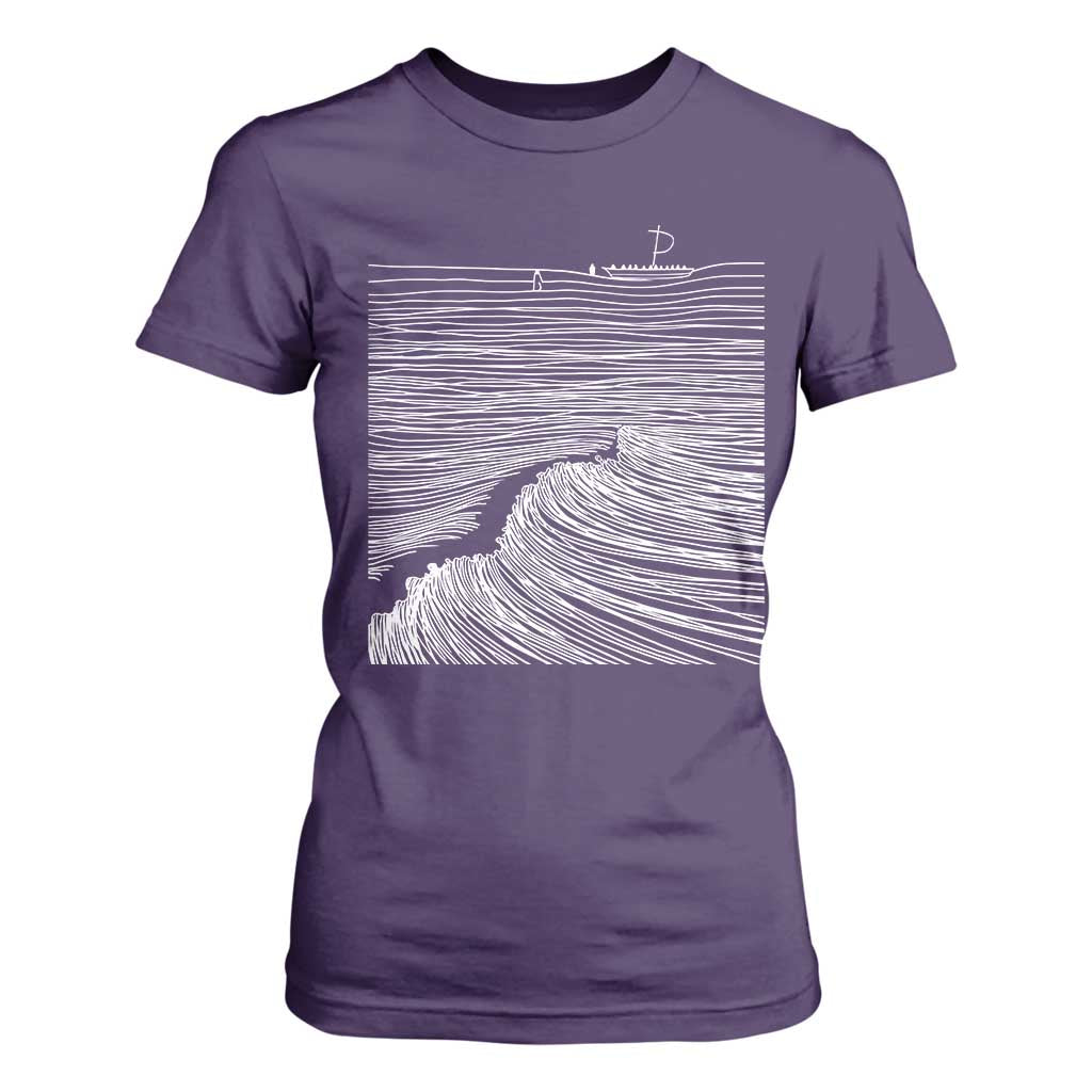 Christian Faith T Shirt For Women Walk On Water Boho Bible Verse TS10 Purple Print Your Wear