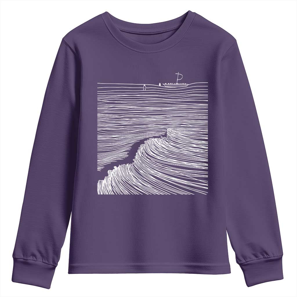 Christian Faith Youth Sweatshirt Walk On Water Boho Bible Verse TS10 Purple Print Your Wear
