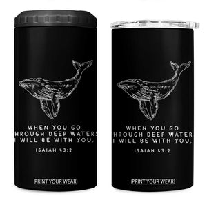Christian Whale Shark 4 in 1 Can Cooler Tumbler Isaiah 43 2 Bible Verse Faith Based TS10 One Size: 16 oz Black Print Your Wear
