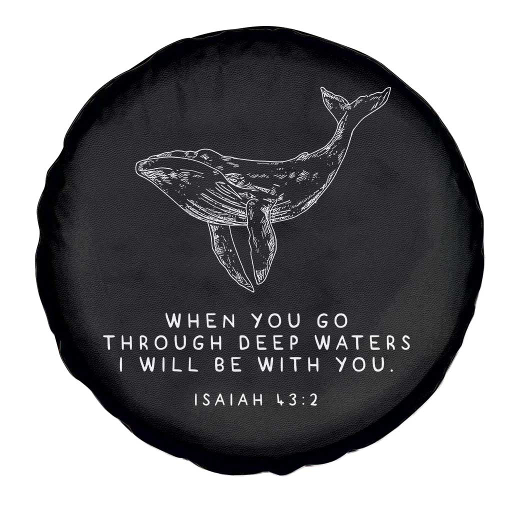 Christian Whale Shark Spare Tire Cover Isaiah 43 2 Bible Verse Faith Based TS10 Print Your Wear