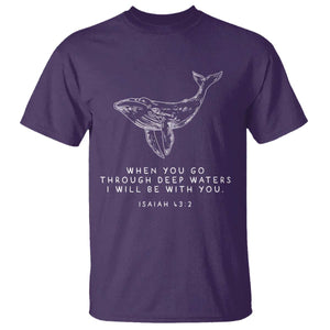 Christian Whale Shark T Shirt Isaiah 43 2 Bible Verse Faith Based TS10 Purple Print Your Wear