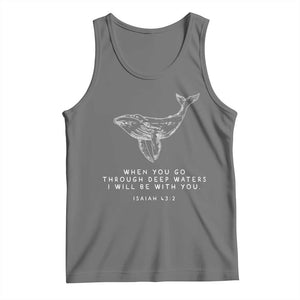 Christian Whale Shark Tank Top Isaiah 43 2 Bible Verse Faith Based TS10 Black Heather Print Your Wear