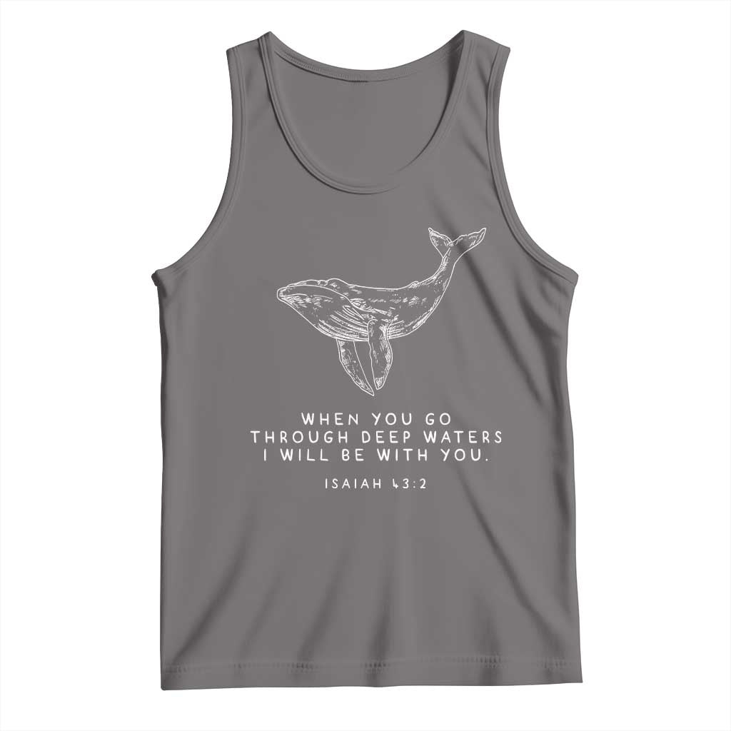 Christian Whale Shark Tank Top Isaiah 43 2 Bible Verse Faith Based TS10 Deep Heather Print Your Wear