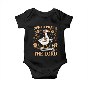 Funny Goose Christian Baby Onesie Off To Praise The Lord Bible Verse Trendy Church TS10 Black Print Your Wear