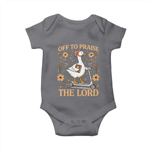 Funny Goose Christian Baby Onesie Off To Praise The Lord Bible Verse Trendy Church TS10 Charcoal Print Your Wear