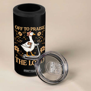 Funny Goose Christian 4 in 1 Can Cooler Tumbler Off To Praise The Lord Bible Verse Trendy Church TS10 Print Your Wear