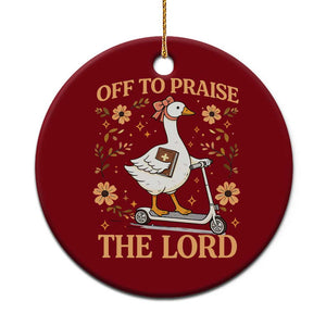 Funny Goose Christian Ceramic Ornament Off To Praise The Lord Bible Verse Trendy Church TS10 1pc Red Print Your Wear
