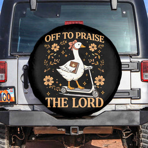 Funny Goose Christian Spare Tire Cover Off To Praise The Lord Bible Verse Trendy Church TS10 No hole Black Print Your Wear