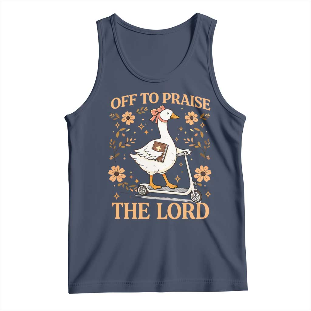 Funny Goose Christian Tank Top Off To Praise The Lord Bible Verse Trendy Church TS10 Navy Print Your Wear