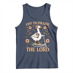 Funny Goose Christian Tank Top Off To Praise The Lord Bible Verse Trendy Church TS10 Navy Print Your Wear