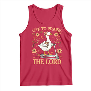 Funny Goose Christian Tank Top Off To Praise The Lord Bible Verse Trendy Church TS10 Red Print Your Wear